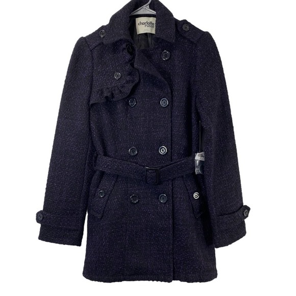 Charlotte Russe Purple & Black Pea Coat - Small NWT - Picture 1 of 8